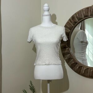 Brandy Melville Cream Short Sleeve Tee